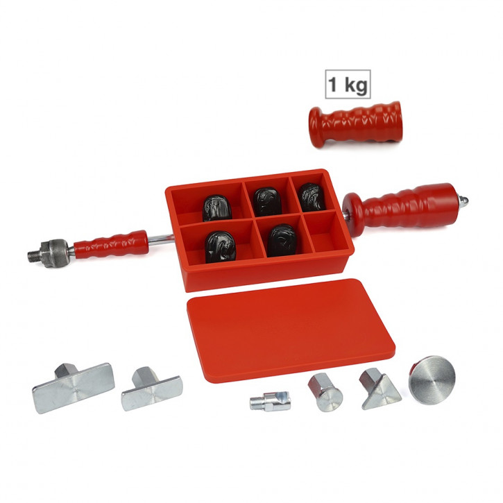 Ausbeulwerkzeug, Zughammer mit Kaltkleber Cola Fria als Dellenwerkzeug