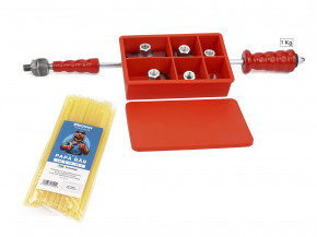 Ausbeulwerkzeug, Zughammer mit Kaltkleber Cola Fria als Dellenwerkzeug