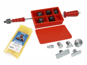 Ausbeulwerkzeug, Zughammer mit Kaltkleber Cola Fria als Dellenwerkzeug