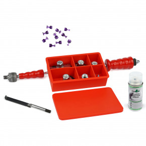 Ausbeulwerkzeug, Zughammer mit Kaltkleber Cola Fria als Dellenwerkzeug