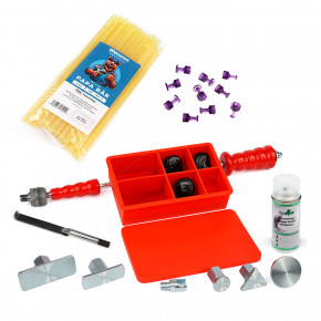 Ausbeulwerkzeug, Zughammer mit Kaltkleber Cola Fria als Dellenwerkzeug